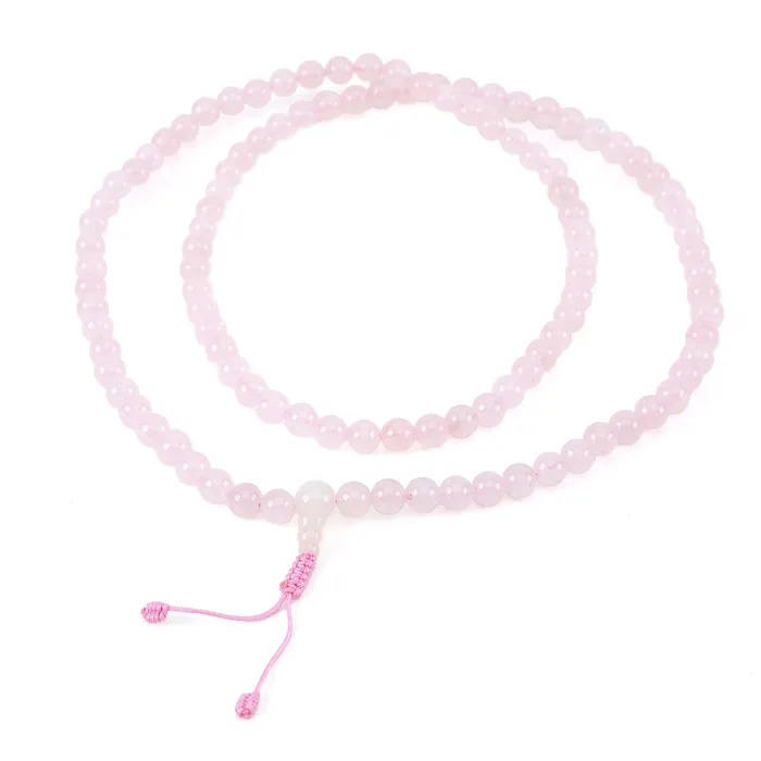 Nirvana Mala Necklaces Simple Rose Quartz Mala Necklace