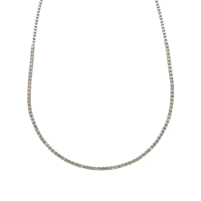 Necklaces 3ctw Diamond Halfway 14K White Gold Tennis Necklace Croghans