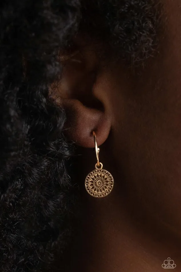 Paparazzi Earring Mandala Maiden Gold Paparazzi Jewelry Earrings