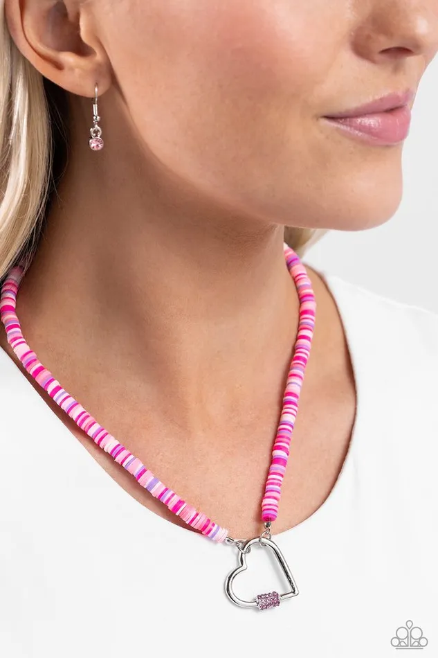 Paparazzi Jewelry Necklaces Paparazzi Necklace Clearly Carabiner Pink