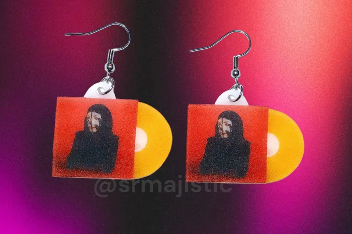 Sam Makes Things Earrings READY TO SHIP Allie X Girl With No Face Vinyl Album Handmade Earrings