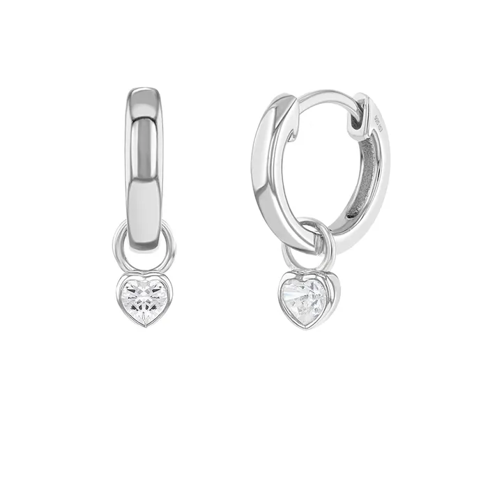 Earrings Baby Hoop Earrings CZ Birthstone Heart 9mm Kids Childrens Girls Earrings HoopHuggie Dangle Safety Latch Sterling Silver Earrings Baby Hoop Earrings CZ Birthstone Heart 9mm Kids Childrens Girls Earrings HoopHuggie Dangle Safety Latch Sterling Silver