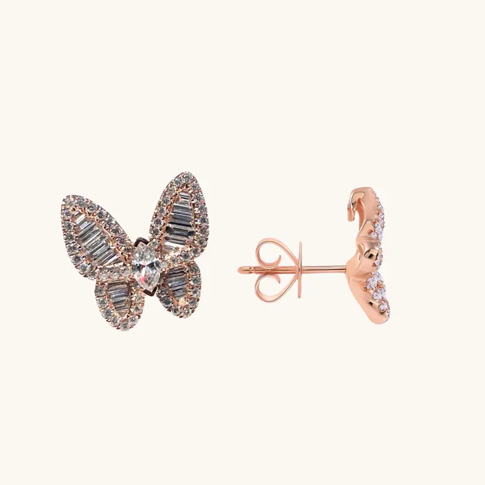 Mixed Diamond Butterfly Earrings Happy Jewelers Earrings