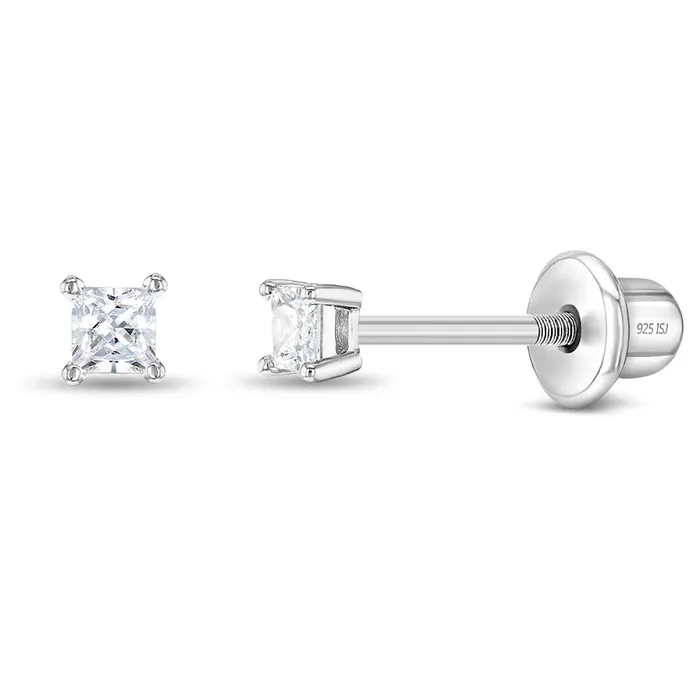 My First Princess Solitaire 2mm5mm Baby Toddler Earrings Screw Back Sterling Silver Kids Screw Back Earrings Earrings My First Princess Solitaire 2mm5mm Baby Toddler Earrings Screw Back Sterling Silver Kids Screw Back Earrings Earrings
