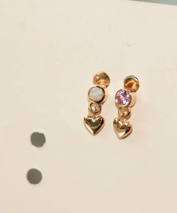 Sofia Zakia Earrings Opal Baby Heart Earring