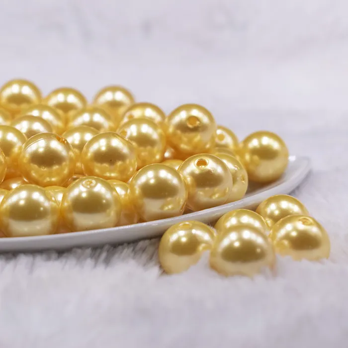 The BumbleBead Company 16mm Golden Yellow Faux Pearl Acrylic Bubblegum Jewelry Beads Earrings The BumbleBead Company 16mm Golden Yellow Faux Pearl Acrylic Bubblegum Jewelry Beads Earrings