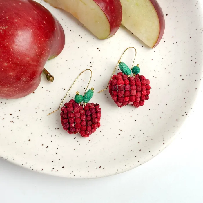 WorldFinds Earrings Kantha Apple Earrings